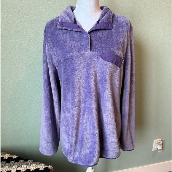 NWOT Jachs Cabin Purple Fleece Sherpa Teddy Fleece Pullover 1/4 Snap Jacket, XXL - Picture 1 of 8
